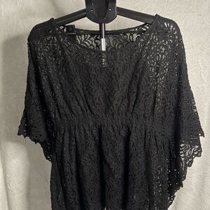 Gothic Witchy Vibes Black Lace Top